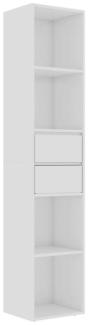 vidaXL Bücherregal Hochglanz-Weiß 36x30x171 cm Holzwerkstoff 802873