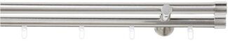 Good Life Kombi-Vorhangstange Gorra, Ø 20 mm, 2-läufig, Fixmaß, mit Bohren, verschraubt, Aluminium, Kunststoff, Metall
