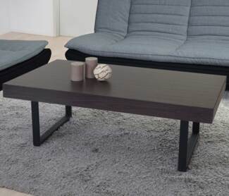 Couchtisch Kos T576, FSC 40 x 110 x 60 cm Wenge, dunkle Metall-Füße