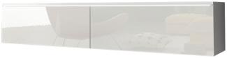 Lowboard "Lowboard D" TV-Unterschrank 140 x 32 x 30 cm weiß Hochglanz grifflos
