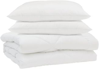 vidaXL Sommerdecke mit Kissen 3 pcs Weiß Mikrofaser 3377291