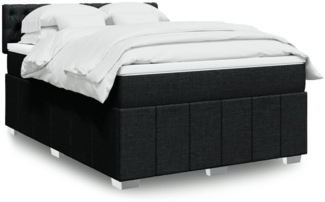 vidaXL Boxspringbett mit Matratze Schwarz 140x190 cm Stoff 3289372