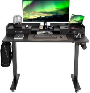 Höhenverstellbarer Schreibtisch Elektrisch 120x60 cm mit Schubladen und