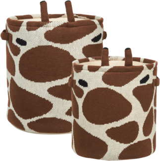 Kinder Aufbewahrungskorb 2er Set Giraffe POMANG Baumwolle Braun