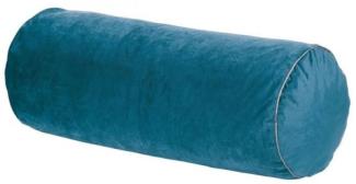 pad Kissenhülle Elegance für Nackenrolle Samt Aqua Blau (25x50cm) 10127-I40-255