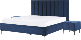 Schlafzimmer komplett Set 3-teilig blau 160x200 cm SEZANNE