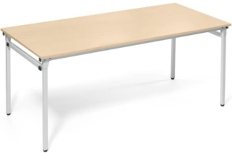 Soennecken Klapptisch 4-Fuß 1.800x800 mm Gestell alusilber Platte ahorn