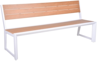 Gartenbank VENICE 3-Sitzer 180 cm Aluminium und Nonwood ohne Armlehne