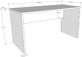 LONDEN Schreibtisch 150 x 70 cm, Ausf. Weiß Dekor