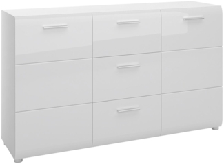Kommode Mestre / Merano , Holzwerkstoff , Weiß , 144 x 86 x 39 cm