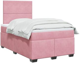 vidaXL Boxspringbett mit Matratze Rosa 120x200 cm Samt 3293181