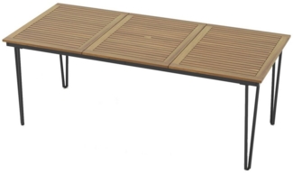 KOMFOTTEU Gartentisch, Esstisch mit 5cm Schirmloch für 8 Personen
