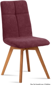 Esszimmerstuhl (4er-Set) Dimut 47 x 92 x 60 Eiche geölt/Marsala