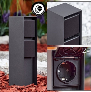 hofstein Gartenleuchte »Ruscio« Steckdose, Leuchte aus Metall/Kunststoff in Anthrazit/Schwarz, Steckdose mit 2 Anschlüssen, 2xmax. 3680 Watt, 230 V