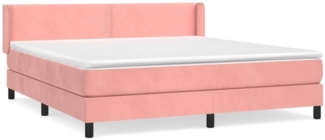 vidaXL Boxspringbett mit Matratze Rosa 160x200 cm Samt 3130912