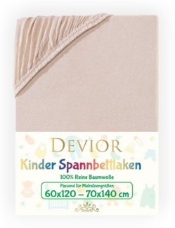 Devior Spannbettlaken für Standardmatratzen und Kinderbetten - 100% Baumwolle, 135 g/m², Jersey, Gummizug: Rundumgummizug, Kinderspannbettlaken bis 22cm Matratzenhöhe, atmungsaktiv & farbenfroh