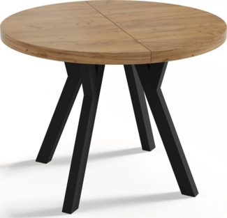 WFL GROUP Esstisch Twixy (erhältlich in 3 Größen – 90/100/100 cm, ausziehbar auf 170/150/200 cm), platzsparender Tisch für kleine Küche, Esszimmer oder Wohnzimmer