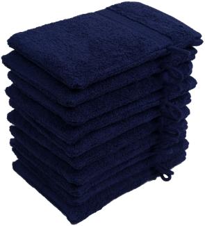 Müskaan - 5er Set Frottee Waschhandschuhe Elegance 16x21 cm 100% Baumwolle 500 g/m² Waschhandschuh navyblau