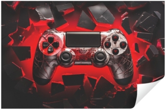 Wallarena Fototapete Kinderzimmer Jungen Game Pad Gaming Vlies Tapete Wandtapete, Glatt Vlies Washable, 3D-Optik, Gaming, Kinder, (Packung, 5 St, Vlies fototapete), Vliestapete rot schwarz Kinderzimmer Kinder Tapete + Kleister