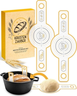 Krustenzauber Backmatte Zubehör - Brotschlingen, Schneebesen, Backmatte, Teig Reinigungstücher, 2x Brotschlinge Rund