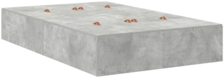 vidaXL Aufbewahrungsbettgestell Beton Grau 120 x 190 cm Holzwerkstoff 3335424