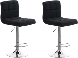 CLP 2er Set Barhocker Peru Stoff drehbar und höhenverstellbar,schwarz