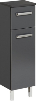 Saphir Unterschrank Quickset Badschrank mit 1 Tür, 1 Schublade, 25 cm breit Badezimmer-Unterschrank inkl. Türdämpfer, Griffe in Chrom Glanz