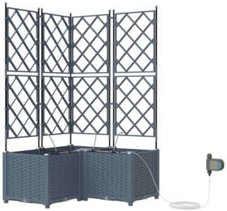 vidaXL Gartenpflanzer Hellgrau 80 x 80 x 142 cm Stahl 42002900