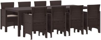 vidaXL Garten Essgruppe 9 pcs Braun Polypropylen 3378738