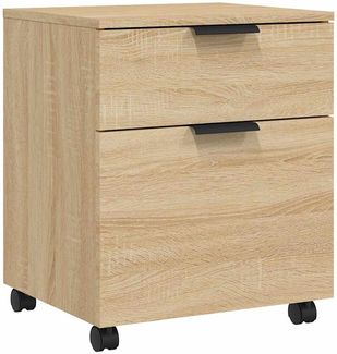Rollcotainer MOSAB rollbar Sonoma-Eiche 45x38x54 cm | Nachttisch mit Rollen Aktenschrank rollbar kleiner Schubladenschrank