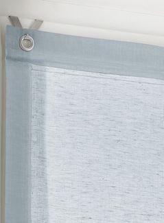 Kutti Raffrollo Brondby, mit Hakenaufhängung, ohne Bohren, freihängend, Leinenoptik lichtfilternd Edelstahlhaken