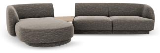 Micadoni Modulares Sofa Miley mit Recamiere 3-Sitzer Links Chenille Grau