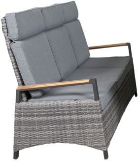 Gartensofa Keramo Teak , Rattan , Grau , 205 x 110 x 74 cm