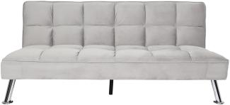 Sofa HWC-K21, Klappsofa Couch Schlafsofa, Nosagfederung Schlaffunktion Liegefläche 181x107cm ~ Samt, grau