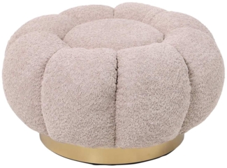 Pouf Florel aus Boucle-Stoff, Altrosa, 65x65x35 cm