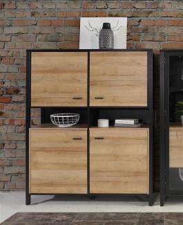 Aktenschrank >Hialeah< in Riviera Eiche - 121,3x152,3x40,2cm (BxHxT)