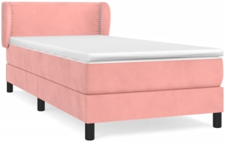 vidaXL Boxspringbett mit Matratze Rosa 100x200 cm Samt 3127420
