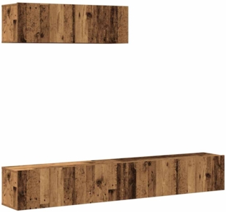 vidaXL 3-tlg. TV-Schrank-Set Wandmontage Altholz-Optik Holzwerkstoff 3329205