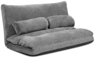 COSTWAY Schlafsofa, bettfunktion,verstellbare Rückenlehne,klappbar,Kissen
