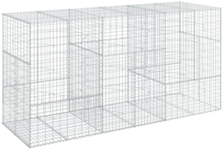 vidaXL Gabione mit Deckel 300x100x150 cm Verzinktes Eisen 3295215