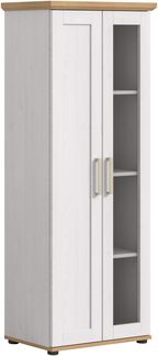 Vitrine >Verona< 2 Türen, re./ li. montierbar, Sibiu Lärche Dekor - 64x161x37cm (BxHxT)