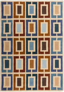 FLAIR RUGS Wollteppich Retro Blocks, rechteckig, Höhe: 10 mm, Retro Blocks geschnitzter Wollteppich