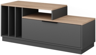 Lowboard Betti Anthrazit/Sonoma 120 x 49.9 cm mit 1 Tür Vicco