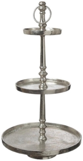 Etagere - Aluminium - 3 stöckige Servierplatte - H: 51m - silber