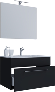 VCM Badmöbel Waschtisch Badinos 914809 Schwarz H. 111 x B. 60 x T. 46 cm