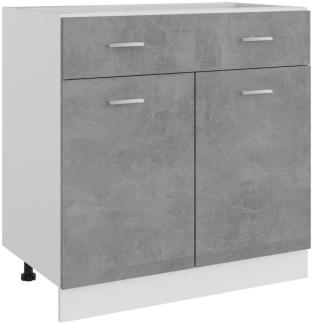 DOTMALL Auszugsunterschrank Schubunterschrank Betongrau 80x46x81,5 cm Holzwerkstoff