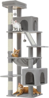 Purpurra Kratzbaum mit großer Höhlen und Hängematte, 143 cm/180 cm