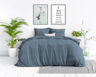 Sitheim-Europe Bettwäsche STONE WASHED Baumwolle Bettbezug & Kissenbezüge, Baumwolle, 2 teilig