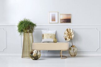 Kayoom Sitzbank Pera 225, Edler Touch durch goldenes Gestell, Gemütliche Polsterung (1-St), edles Design, bequem, samtweich, Dekorativ, Gemütliche Polsterung