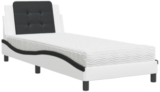 vidaXL Bettgestell ohne Matratze "Zadar" Weiß und Schwarz 80x200 cm Kunstleder 3208830
